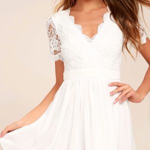 Angel In Disguise White Lace Skater Dress